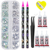 CANVALITE kit de piedras para uñas cristal AB, 2784 piezas para uñas brillantes