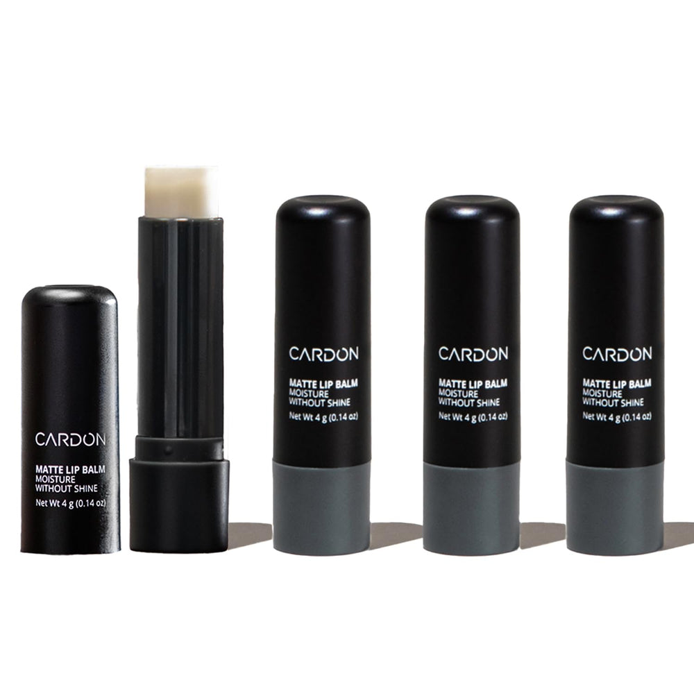 Cardon balsamo labial para hombres con acabado mate, hidratación sin brillo para uso diario.