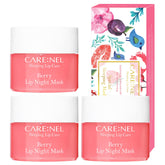 CARE:NEL Lip Sleeping Mask Berry en caja de regalo, cuidado nocturno de labios.