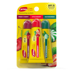 Carmex Daily Care SPF 15 pack triple para labios, protección diaria.