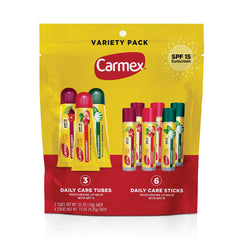 Bálsamo Carmex cuidado diario con SPF 15 para protección diaria de labios.
