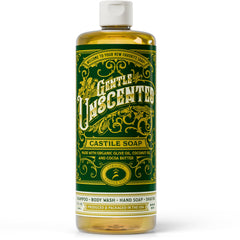 Carolina Castile Soap sin fragancia, botella de 32 oz para piel sensible.