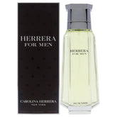 Carolina Herrera Eau de Toilette para hombres, botella frontal, aroma elegante para el día.
