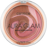 Catrice Aura Glam Highlighter Balm remolino rosado-bronce para un brillo natural