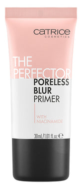 Catrice The Perfector Poreless Blur Primer, botella frontal, difuminando poros y líneas finas.