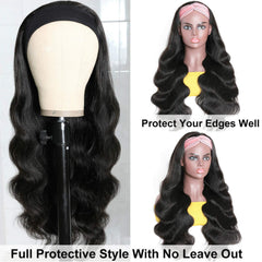 Catti Headband Wig con ajuste de Velcro y 4 peines para sujeción.