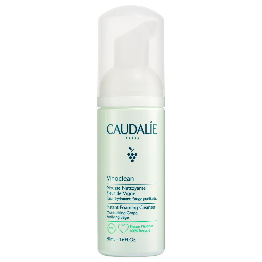 Vinoclean de Caudalie espumas faciales suaves para limpieza diaria sin irritación