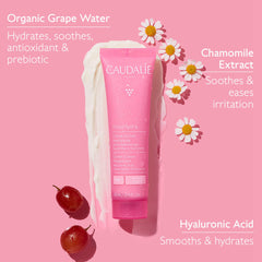 Caudalie VinoHydra Sorbet aplicándose en la palma para piel suave y calmada.