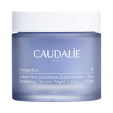 Caudalie Vinoperfect crema nocturna brillante en frasco, mejora tono de piel