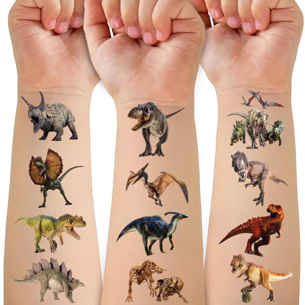 Tatuajes Cavalatat de dinosaurios: paquete de 50 piezas, ideal para fiestas infantiles.