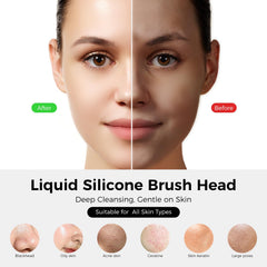 Ccigedy Face Scrubber destaca el calentamiento 55°C para disolver impurezas.