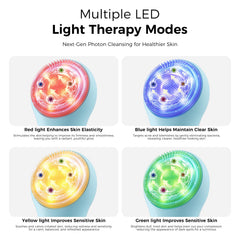 Ccigedy Face Scrubber con iluminación LED suave para un spa en casa.