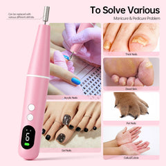 Ccigedy lima electrica para uñas con pantalla digital y 9 velocidades