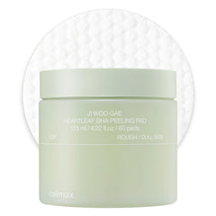 Celimax Ji.Woo.Gae Heartleaf BHA Peeling Pad, vista frontal, exfoliación suave para poros