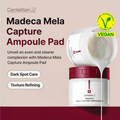 CENTELLIAN 24 Madeca Mela Capture Ampoule Pad textura embosada para exfoliación suave y efectiva.