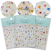 CESTSIREN pegatinas florales para uñas con relieve tridimensional para un acabado duradero
