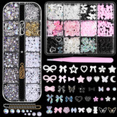 CESUSME accesorios de uñas conjunto de dos cajas con pinzas para manualidades