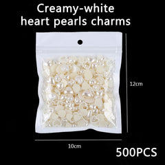 CESUSME perlas corazón uñas, huecas y ligeras para creaciones duraderas.