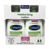 Cetaphil loción hidratante, dos unidades, botella visible, ayuda a hidratar piel sensible sin irritaciones.