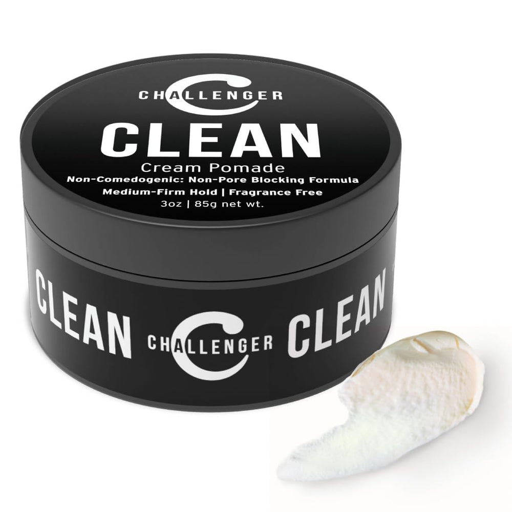 Challenger crema pomade sin fragancia, envase 3oz, acabado natural y cómodo para el día a día.