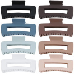 CHANDAT clip pelo rectangular grande en negro mate, ideal para cabello grueso.