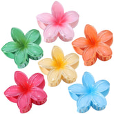 CHANDAT Pinza floral hawaiana rosa, ideal para peinados veraniegos y duraderos