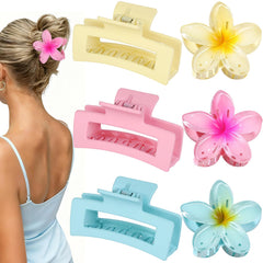 CHANDAT clip floral hibisco rosa para peinado rápido y duradero.