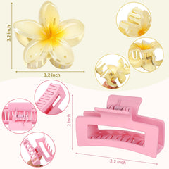 CHANDAT clip floral plumeria rosa para recogidos fáciles.