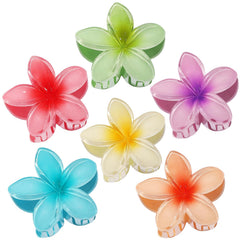 CHANDAT pinza flor hawaiana verde para cabello, sujeción firme durante el día.