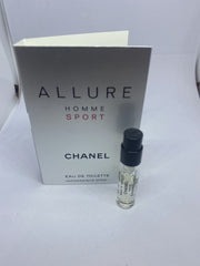 Chanel Allure Homme Sport: muestra de frasco para prueba de fragancia en viaje