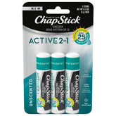 ChapStick Active 2 en 1 SPF 25, tubo individual con protección mineral.