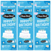 ChapStick emballage anniversaire festif, idéal pour offrir et partager.