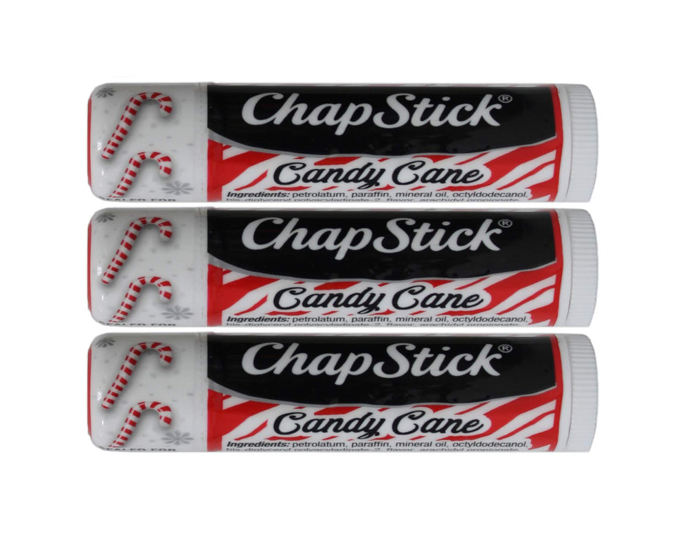ChapStick Candy Cane: empaque exterior, práctico para viaje diario y protección de labios.