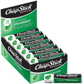 ChapStick Classic Spearmint bulk 12-pack front view, convenient lip care on the go.