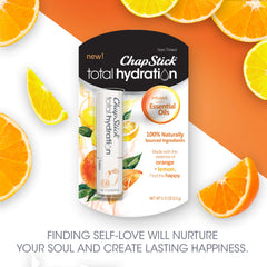 ChapStick Total Hydration aceites esenciales naranja limón, envase compacto para viaje
