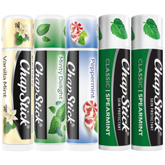 ChapStick vainilla-menta: bálsamo hidratante para labios con aroma fresco.