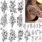 CHARLENT rosas tatuaje temporal para brazo, estilo duradero y elegante.