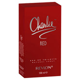Charlie Red de Revlon, botella frontal, fragancia elegante para el día a día