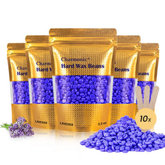 Charmonic cera dura en perlas lavanda 500 g para depilación suave y eficiente.