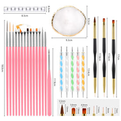 Chemailon: pinceles-uñas-15-pinceles, ideales para mezclar color y texturas.