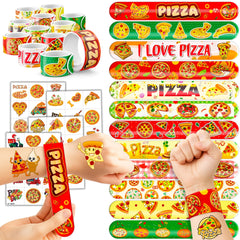 Tatuajes Cherisnowy de pizza coloridos para fiestas divertidas.