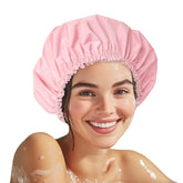 Gorro CHFONG rosa doble capa para cabello largo, protección.