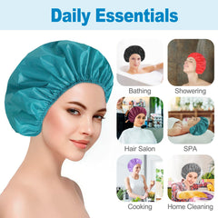 Gorro CHFONG de doble cara en ciruela, cómodo y reutilizable para spa y baño