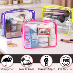 CHICAUP bolsa maquillaje transparente con cremallera y cierre seguro