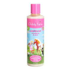 Childs Farm Acondicionador infantil, botella frontal, fragancia fresa y menta para cabello sensible