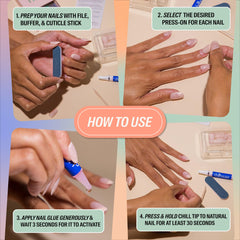 Chillhouse Chill Tips: pegamento de uñas para fijación segura.