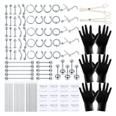 ChiMunllin kit piercing 120 piezas, conjunto completo para uso profesional o en casa.