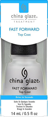 China Glaze Fast Forward, capa superior secado rápido para uñas brillantes y duraderas.