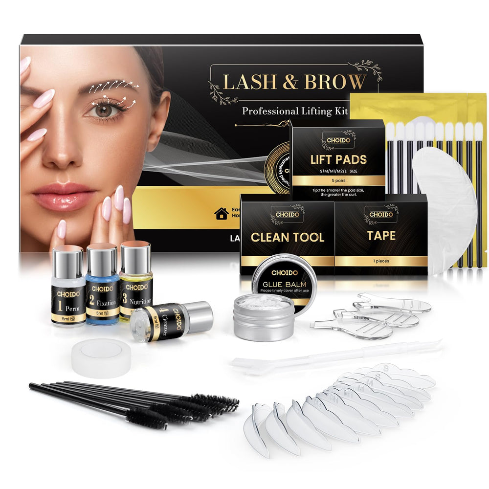 Choido kit levantamiento pestañas, conjunto completo para uso profesional en casa