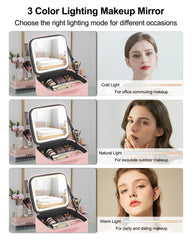 Chomeiu espejo LED con tres tonos para maquillaje preciso.